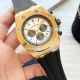 Copy Audemars Piguet Royal Oak Chronograph watch Black Dial Yellow Gold Bezel Black rubber Strap 42mm (3)_th.jpg